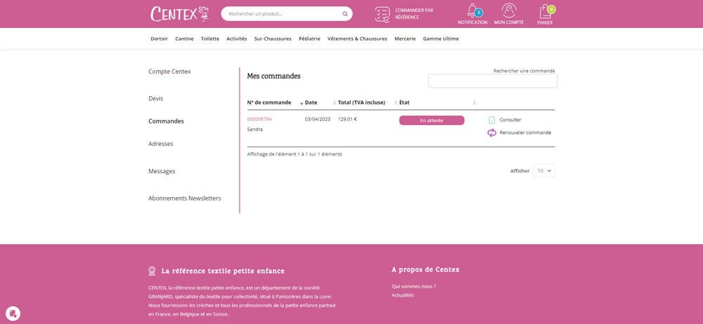 Centex créer un compte