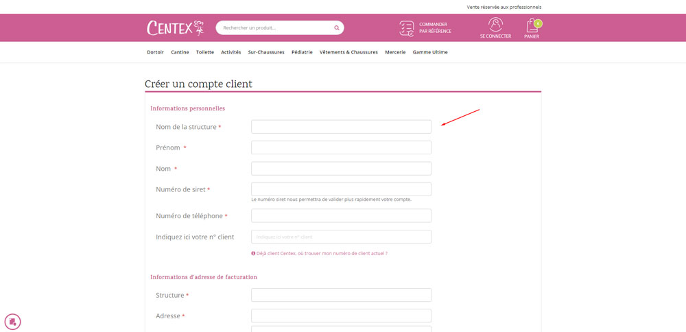 Centex créer un compte